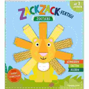 Zack, zack - fertig!  Zootiere, Bastelbuch, illustriert von Sandra Schmidt,, 32 Seiten, ab 3 Jahren,