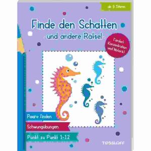 Finde den Schatten . . .  und andere Rätsel, Finde den Schatten und andere Rätsel, illustriert von Corina Beurenmeister,, 64 Seiten, ab 3 Jahren,