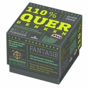 Kartenspiel 110% Quer  Denken, Die besten QuerDenkAnstöße - Quizspiel, Autor: Georg Schumacher, ab 12 Jahren, moses.Verlag