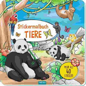 Stickermalbuch Tiere  über 40 Sticker, 21 x 21 cm,, Trötsch