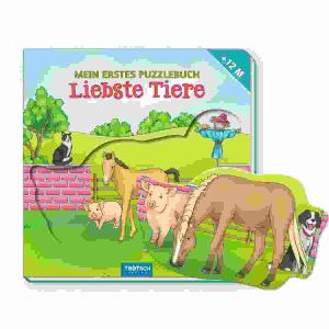 Mein erstes Puzzlebuch  Liebste Tiere, 14 x 14 cm, 8 Seiten,, Trötsch