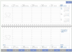 2026 GÜSS 2026 GÜSS Schreibtisch-Querkalender 1W. = 2S. mit Register