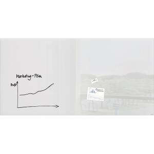 SIGEL GL225 Glas-Whiteboard Artverum - super-weiß - 200 x 100 x 1,80 cm - polierte Ecken - Sicherheitsglas (ESG), Stahl - GS-geprüft