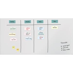 SIGEL GL525 Glas-Whiteboard Artverum - super-weiß - 200 x 100 x 1,80 cm - polierte Ecken - Sicherheitsglas (ESG), Stahl - GS-geprüft
