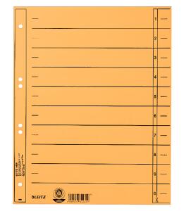 LEITZ Trennblätter, A4 Überbreite, Manilakarton 230g/qm,gelb (80165815