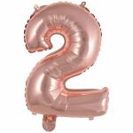 Folienballon Mini Zahl 2 rose 9909690 41cm