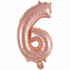 Folienballon Mini Zahl 6 rose 9909694 41cm