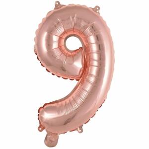Folienballon Mini Zahl 9 rose 9909697 41cm