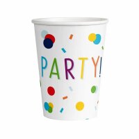 Motivbecher 8ST Confetti Birthday AMSCAN 9906348 0,25l