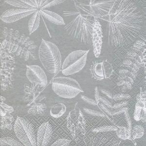 Forêt Feuilles silver, 3-lagig, 20 Stück, ti-flair, Jet-Papier