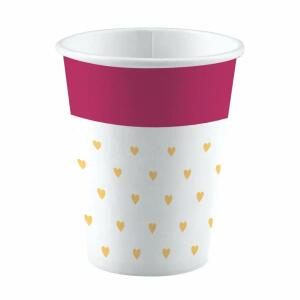 Small Heart 250ml 8er, Amscan