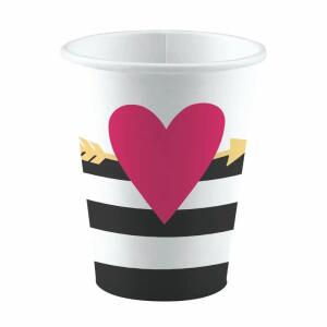 Big Heart 250ml 8er, Amscan