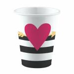 Big Heart 250ml 8er, Amscan