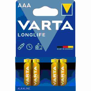 VARTA Batterie AAA/LR03 4 ST Longlife gelb