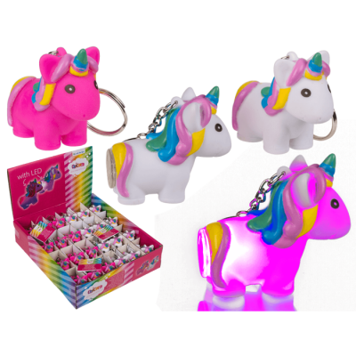 OOTB Metall-Schlüsselanhänger Einhorn mit LED