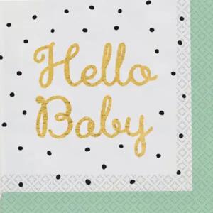 Motivserviette 33x33cm Hello Baby AMSCAN 9913152  16ST