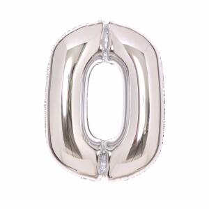 Folienballon Zahl 0 silber AMSCAN 9913225 66cm
