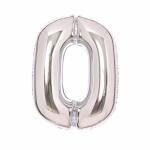 Folienballon Zahl 0 silber AMSCAN 9913225 66cm