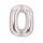 Folienballon Zahl 0 silber AMSCAN 9913225 66cm