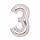 Folienballon Zahl 3 silber AMSCAN 9913228 66cm
