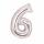 Folienballon Zahl 6 silber AMSCAN 9913231 66cm