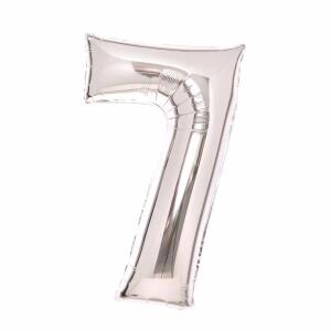 Folienballon Zahl 7 silber AMSCAN 9913232 66cm