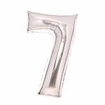 Folienballon Zahl 7 silber AMSCAN 9913232 66cm