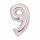 Folienballon Zahl 9 silber AMSCAN 9913234 66cm
