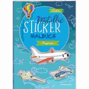 Flugzeuge, mit 45 Stickern mit Metallic-Effekt, Softcover, 32 Seiten,, schwarz/weiß illustriert, ab 5 Jahren,, Tessloff