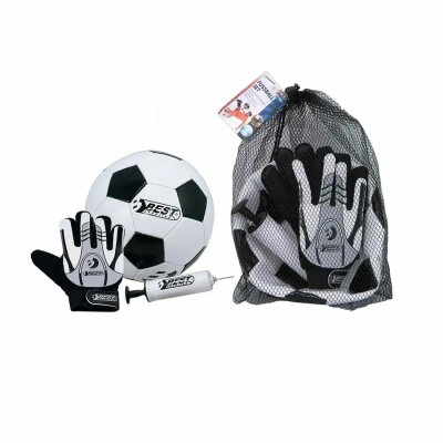 Inhalt: 1 Fußball Gr. 5,, Umfang: 68 - 70 cm, Gewicht: 380 g,, 1 Paar Torwarthandschuhe Gr. 6,, 1 Ballpumpe mit Ballnadel,