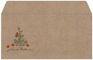SIGEL DU255 Weihnachts-Umschlag - Weihnachtsbaum - braun/grün/rot - gummiert - DIN lang - 50 Umschläge