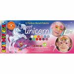12 Farben Metall Palette, Profi Aqua Schminke inkl. 2...