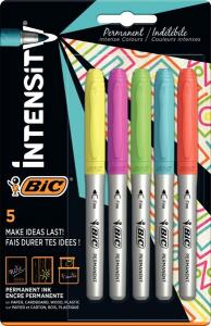 Permanent Marker, Fine, Intensity, neon, 5er Etui, Rundspitze