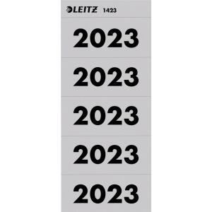 LEITZ 1423 Inhaltsschild 2023 - selbstklebend, 100 Stück, grau