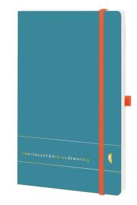 Chronobook Origin A5, 2023, 1 Woche / 2 Seiten, Elementary Prägung, petrol, Softcover