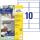 Universal-Etiketten, bedruckbar, ablösbar, weiß, 96 x 50,8 mm, 1 Packung = 10 Blatt = 100 Stück