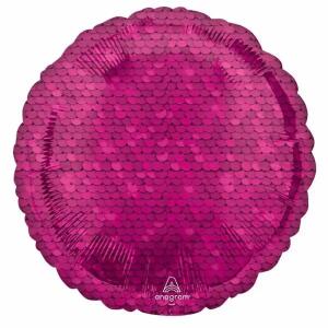 Folienballon Bright Pink  Pailletten, Amscan, #M Folienballons Foilballons Balloons Foilballoons .#M