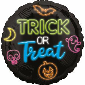 Folienballon Neo Trick or  Treat D43cm, S40 verpackt, ab 3 Jahren, Anagram