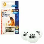 Tischtennis-Turnierbälle  3-Stern weiß 6er,...