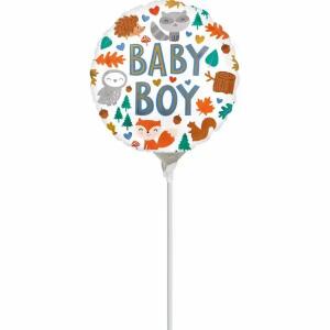 Folienballon Baby Boy  Woodland Fun rund, Amscan, #M Folienballons Foilballons Balloons Foilballoons .#M