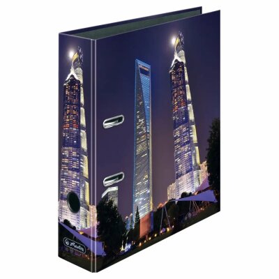Herlitz Ordner maX.file A4 Shanghai Fin.C. Innenspiegel sw Rückenbreite 8 cm