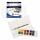 Aquarellfarben Travel Set  Aquafine 12x 1/2 Näpfchen, 12 Farben mit Pinsel im Kunststoffetui,, Farbpalette herausnehmbar,