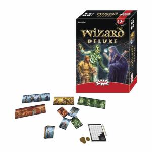 Kartenspiel Wizard Deluxe  für 3-6 Spieler, Spieldauer 45min,, Inhalt: 60x Spielkarten, 25x Metallmünzen, 1x Block,, 1x Stift, 1x Regeln, 1x Gummiband, ab 10 Jahren,, AMIGO