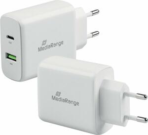 MEDIARANGE Ladegerät Steckdose USB-A/USB-C weiß