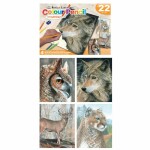Malen nach Zahlen  Buntstifte Wildtiere, 4 Bilder: 25,4 x...