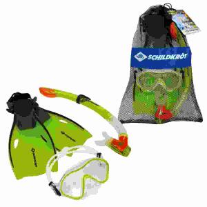 Schnorchel-Set Junior  Bermuda Gr. L/XL, Kinder-Schnorchel-Set bestehend aus: Silikon-Tauchbrille,, größenverstellbare Flossen für Größe 33-38,, Silikon-Schnorchel,, SCHILDKRÖT