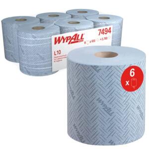 Wypall Wischtuch L10 RCS Großrolle - 1-lagig, blau, 6 Rollen x 630 Tücher