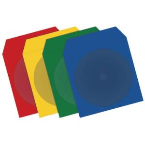 MEDIARANGE CD/DVD Papierhüllen - farbig sortiert, 100 Stück
