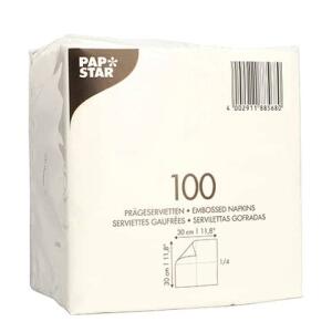 PAPSTAR Servietten - 30 x 30 cm, 1-lagig, weiß, 100 Stück