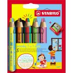 STABILO woody 3 in 1 duo 5er Etui mit Spitzer